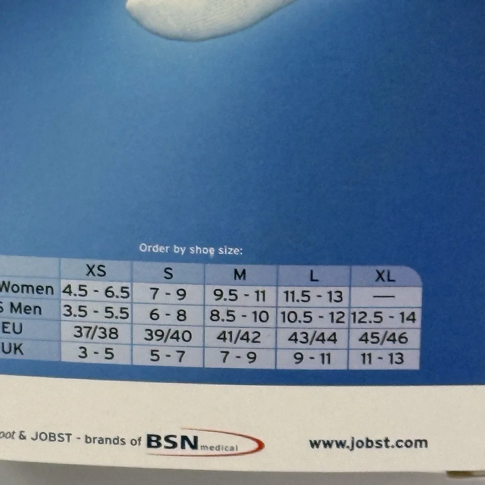 SensiFoot Jobst Diabetic Sock Color Black Knee Style Medium Size